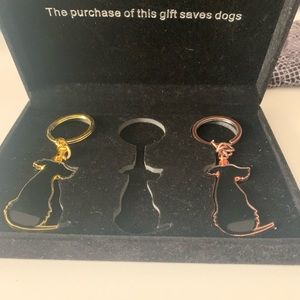 Two dog key rings